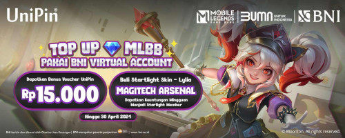 Dapatkan Starlight Skin Lylia dan Top Up Diamonds MLBB Pakai BNI VA untuk Dapetin Bonus Voucher UniPin Rp15Ribu